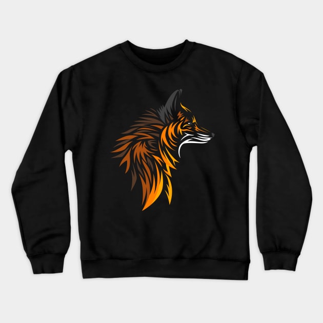 Tribal fox Crewneck Sweatshirt by albertocubatas